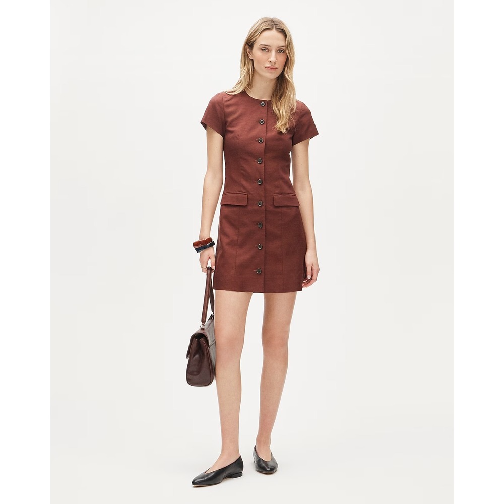 J.Crew Parc Dress in Gramercy Linen Blend Fresh Cacao Women's Size 6 NWT